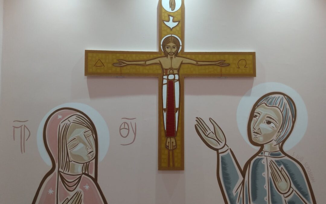 brown wooden cross wall decor